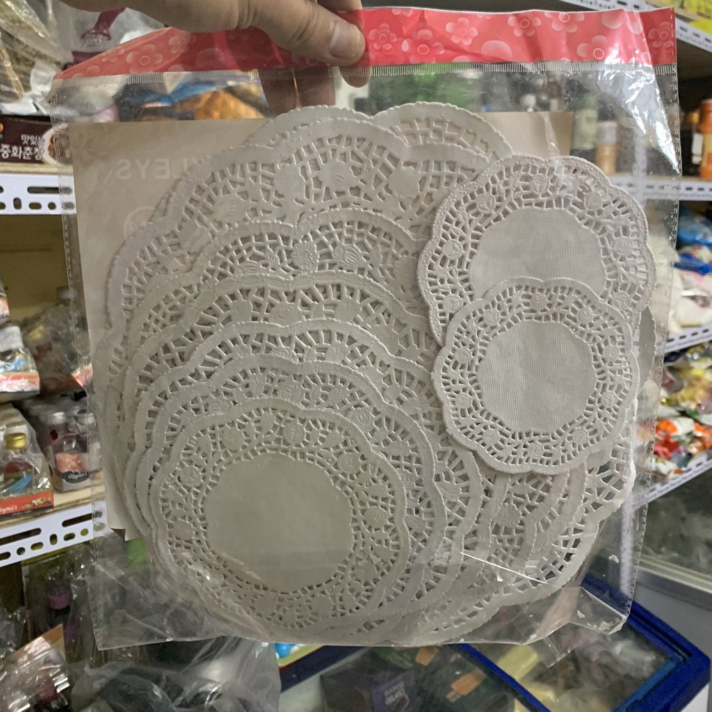 Túi 36 Miếng Giấy Lót Để Bánh Viền Ren Kích Thước Từ 10-29cm