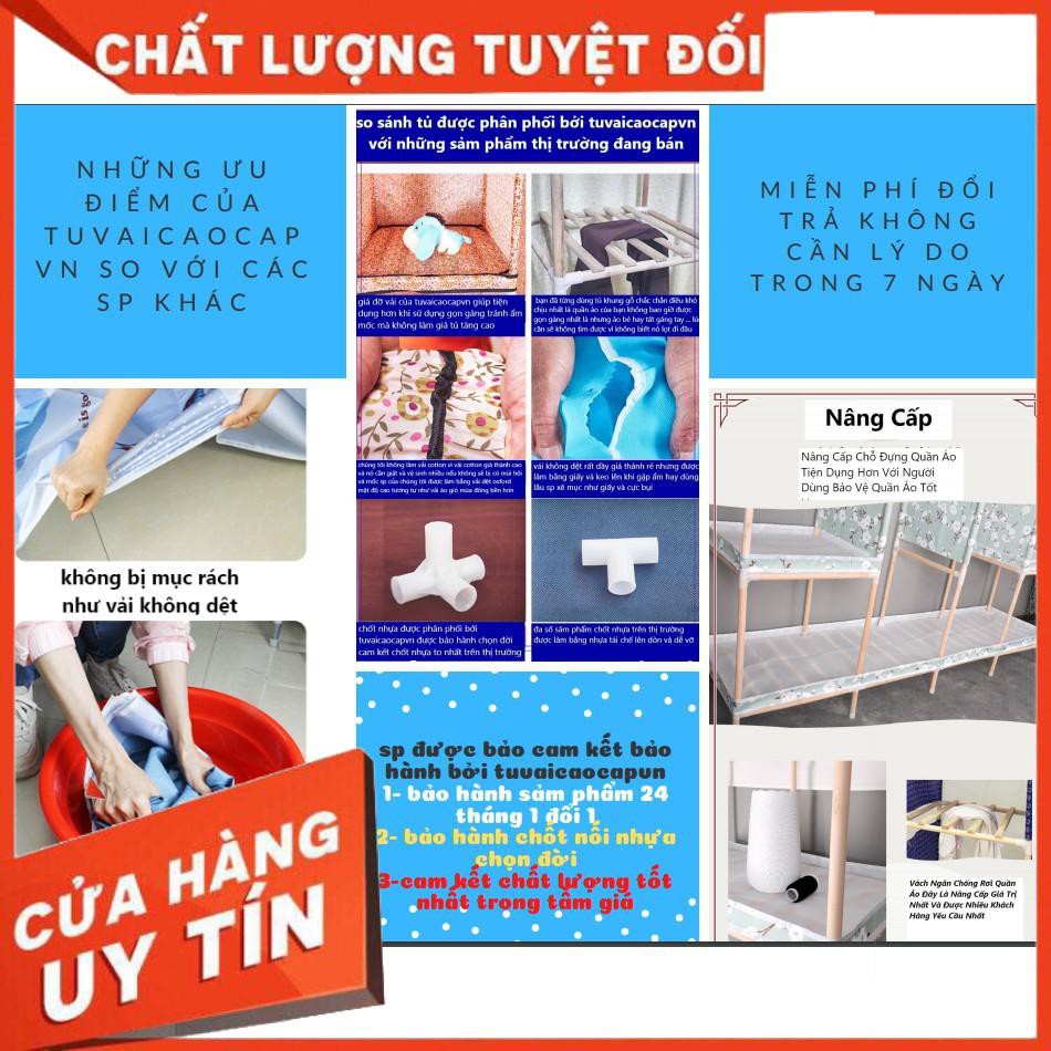 Tủ Vải Đựng Quần Áo Tủ Khung Gỗ 4 Buồng 8 Ngăn Cao Cấp Bảo Hành 12 Tháng tuvaicaocapvn