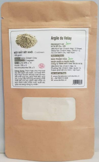 Bột Đất Sét Khô - Nhập khẩu Pháp - Argile Du Velay 100gram/túi