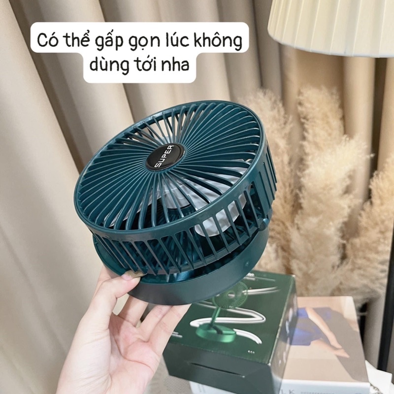 Quạt Tích Điện Để Bàn Mini Super Gấp Gọn Tiện Dụng