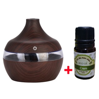 Máy khuếch tán tinh dầu và làm ẩm dung tích 300ml MKT04 và 1 chai tinh dầu eco oil 10ml