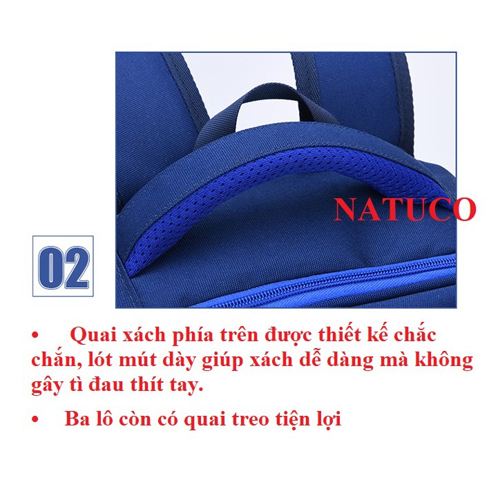 Ba lô kéo học sinh 06 bánh leo cầu thang, size 42*32*15cm cho bé trai, bé gái