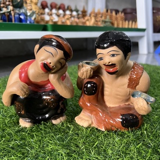Cặp tượng chí phèo - thị nở - trang trí tiểu cảnh sân vườn