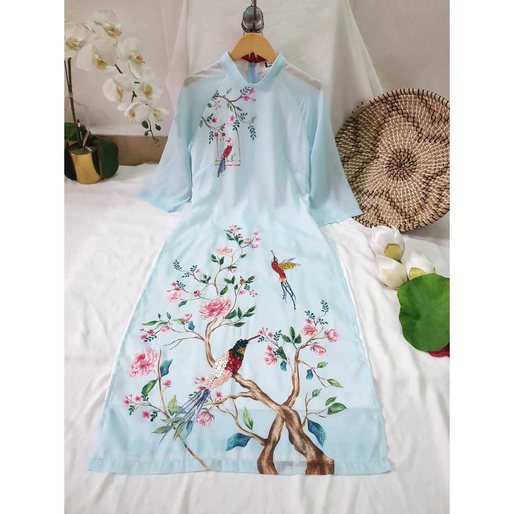 Áo dài nữ 🎀FREESHIP🎀 Áo dài cách tân đính hạt tay phối voan ao dai dinh da | BigBuy360 - bigbuy360.vn