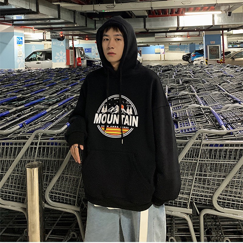 Áo hoodie nam nữ unisex cặp đôi local brand MOUNTAIN nỉ ngoại form rộng có mũ ulzzang hàn quốc cute zip chống nắng