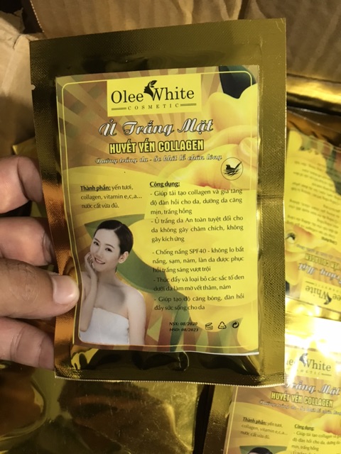 Ủ trắng mặt OLEE WHITE ,huyết yến collagen