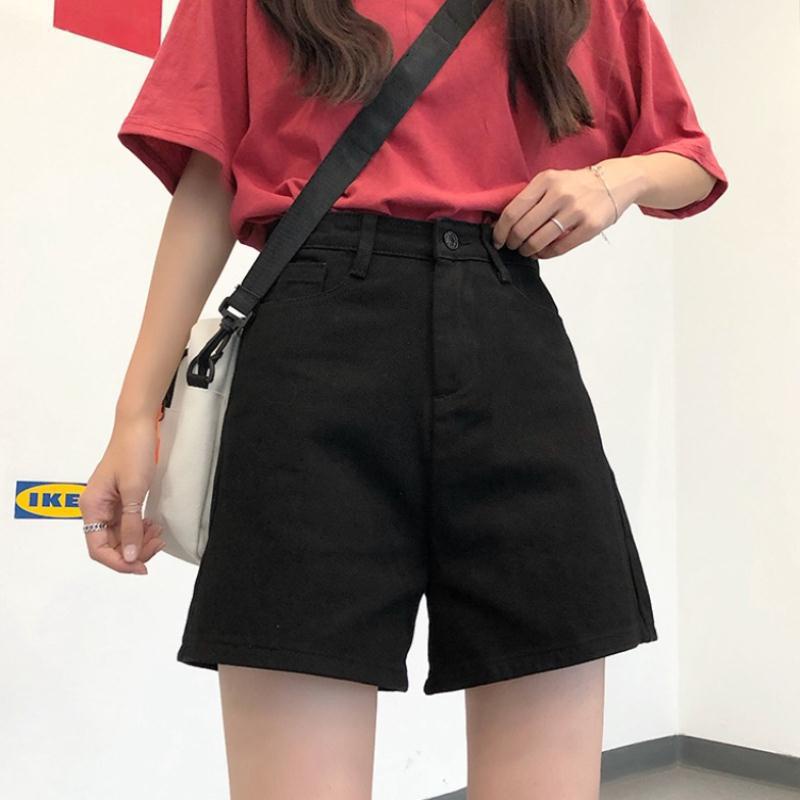 Quần short kaki nữ ống rộng basic, quần đùi ngố lưng cao phong cách Ulzzang - QO024