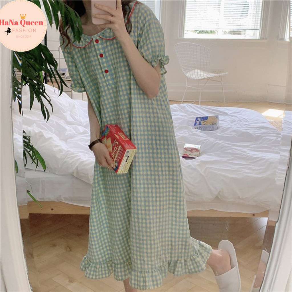 Set 3 món váy ngủ, bộ đồ pijama cộc, bộ đồ pijama dài cực kỳ dễ thương phong cách tiểu thư