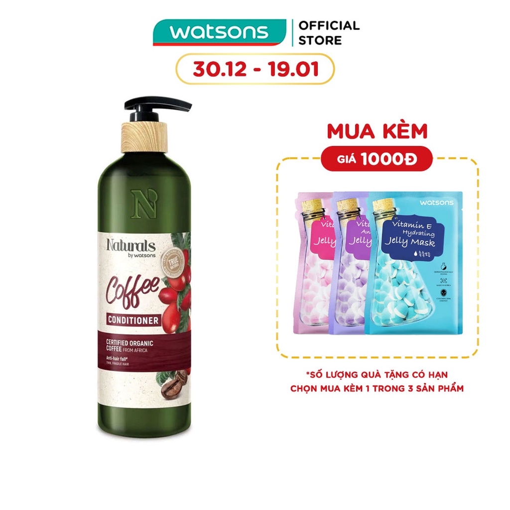 [Mã FMCGWSM40 giảm 8% đơn 250k] Dầu Xả Naturals By Watsons True Natural Chiết Xuất Coffee 490ml