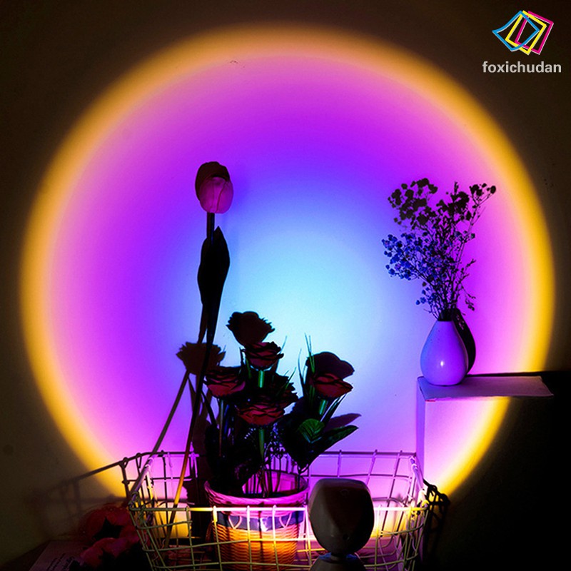 【Ready Stock】Tiktok Hot Đèn sàn chiếu hoàng hôn/mặt trời/cầu vồng trang trí hiện đại/Sunset Projection Floor Light Rainbow Modern Led Floor Light Living Room Stand Light Bedroom Projector Floor Lamp/Đèn Led Màu Cầu Vồng Trang Trí Phòng Ngủ