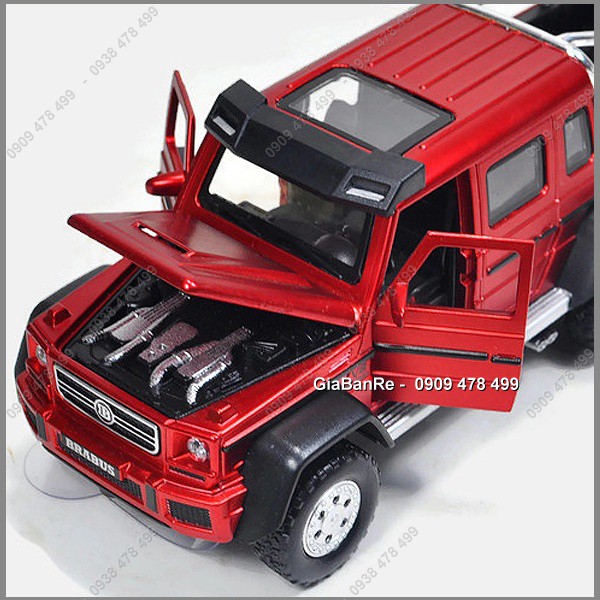 XE MÔ HÌNH KIM LOẠI MERCEDES G63 BRABUS G6X6 TỈ LỆ 1:32 - ĐỎ -  9818.3