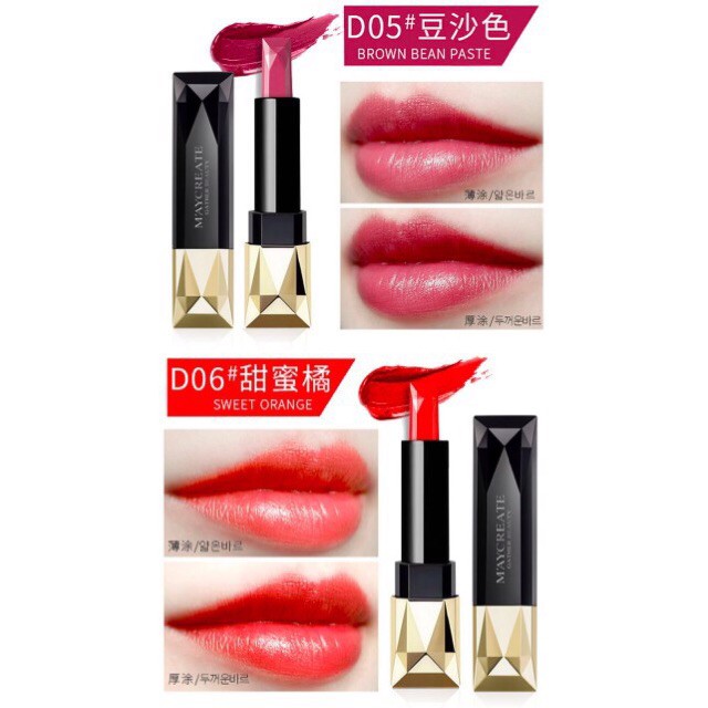 GIÁ SIÊU RẺ Son Thỏi Kim Cương MayCreate Dazzle Color Lipstick Hàng chính hãng