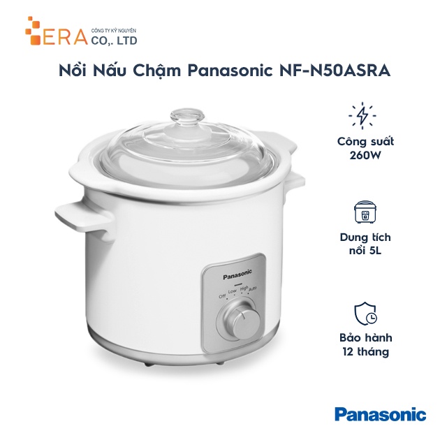 [Mã ELMALL10 giảm 10% đơn 500K] Nồi nấu chậm Panasonic PANT-NF-N50ASRA 5L