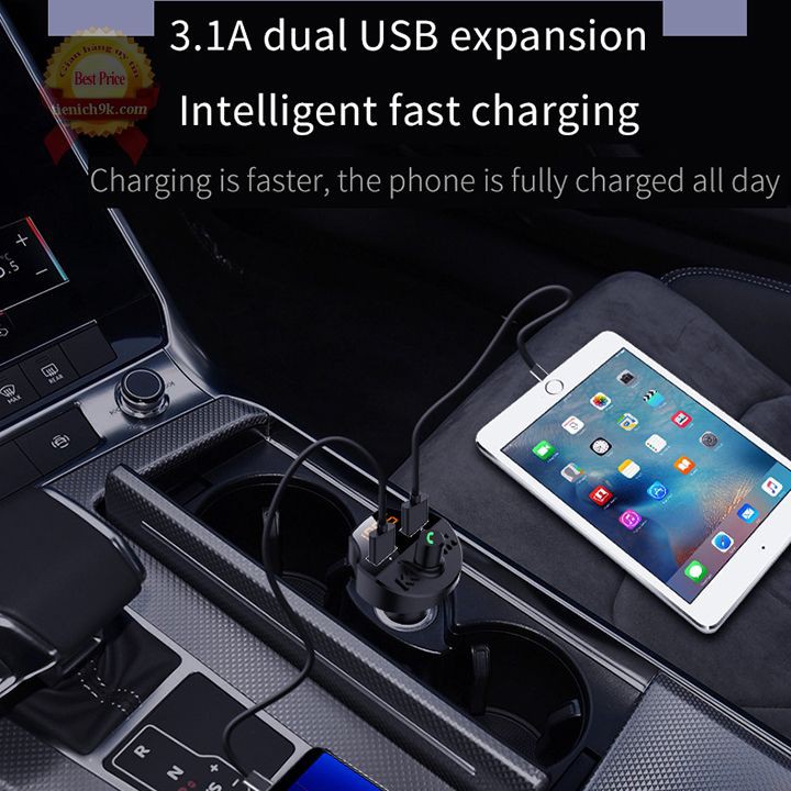 Tẩu sạc nhanh điện thoại phát nhạc Bluetooth trên xe hơi ô tô T66 Qualcom QC3.0