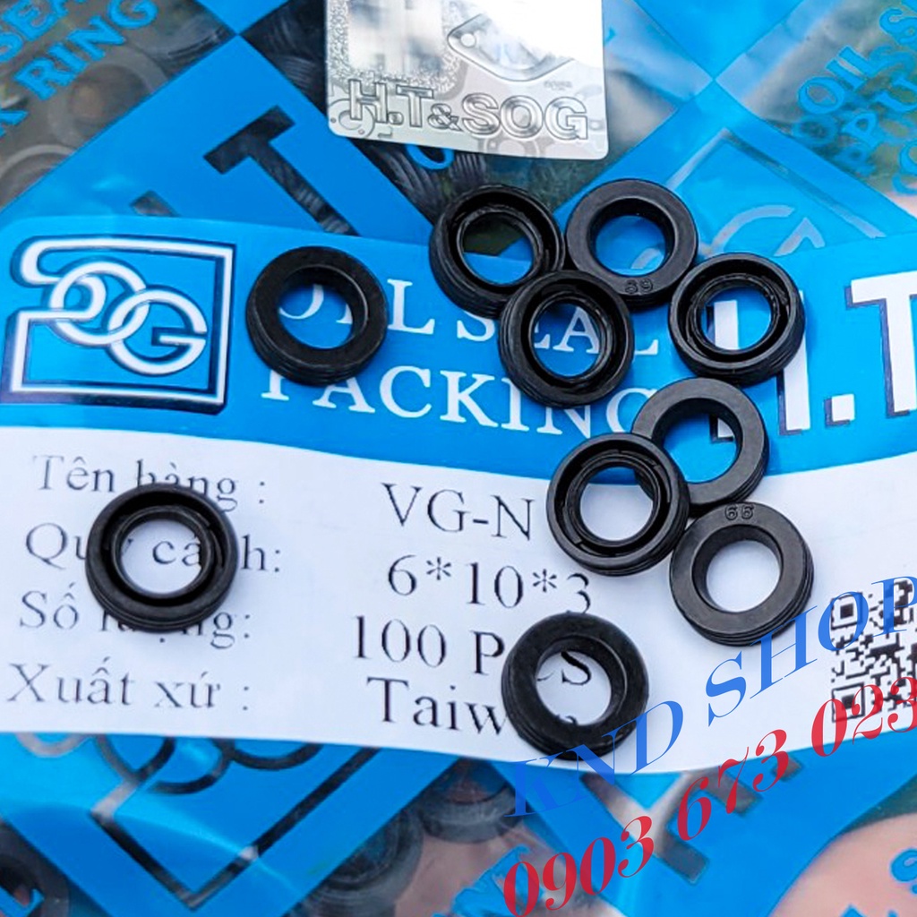 Phốt dầu SOG VG 6*10*3, Phớt chặn nhớt trục chuyên cho phụ tùng máy bơm gạt, máy phát điện và kiềm thủy lực | KND Shops