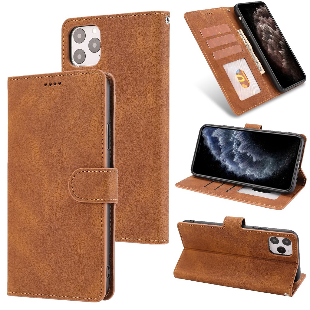 Bao Da Điện Thoại Nắp Lật Kèm Ngăn Đựng Thẻ Chống Sốc Cho iPhone 11 12 13 14 Pro Max 14 Plus 13 12 11