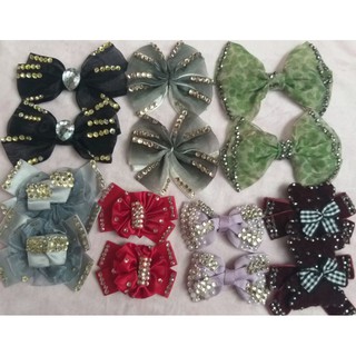 Set Nơ trang trí , làm kẹp tóc , handmade ngang từ 7_10cm( 5 nơ )