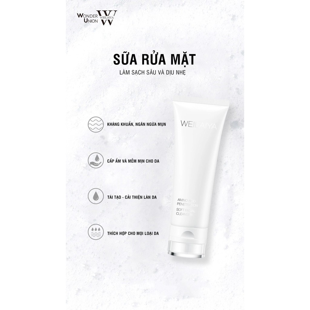 Sữa rửa mặt Weilaiya Amino Acid dành cho da mịn, da dầu, da hỗn hợp - Hàng chính hãng | BigBuy360 - bigbuy360.vn