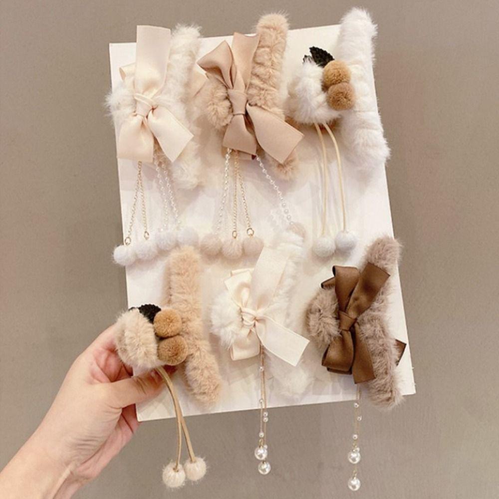 Kẹp Tóc Càng Cua Phối Lông Phong Cách Hàn Quốc 2life