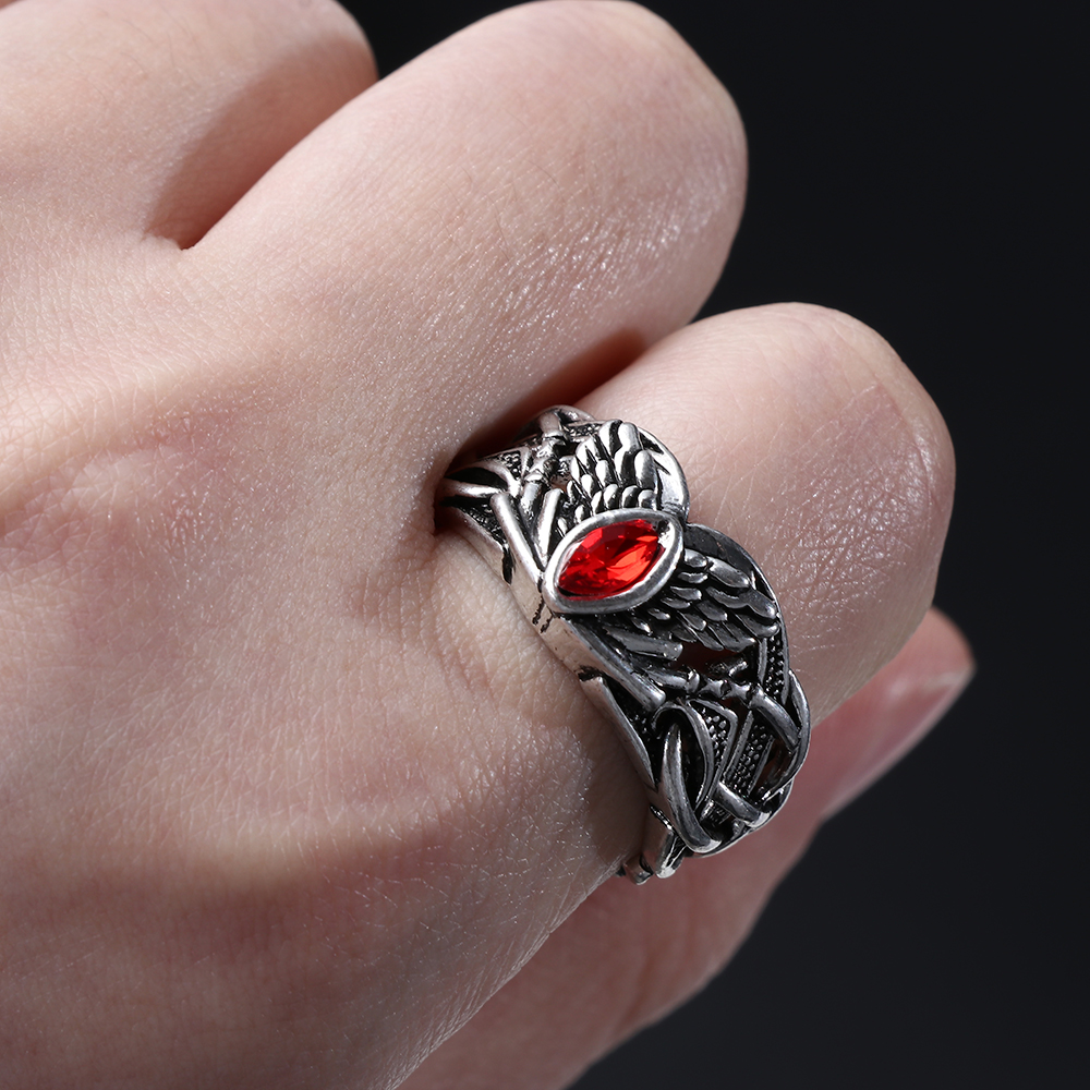 Nhẫn Thép Không Gỉ Hình Cánh Thiên Thần Phong Cách Punk Hiphop Thời Trang Cho Nam