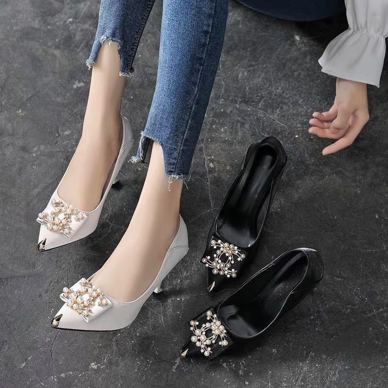 Giày cao gót da mềm thời trang công sở dành cho nữ 2021