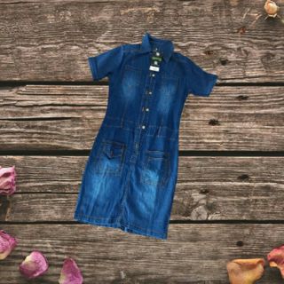 ĐẦM JEAN ÔM CỔ SƠ MI – MS: D736