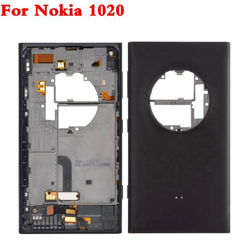 Set vỏ nắp pin +nút nguồn âm thanh bên hông và cáp cổng sạc flex cho Nokia Lumia 1020