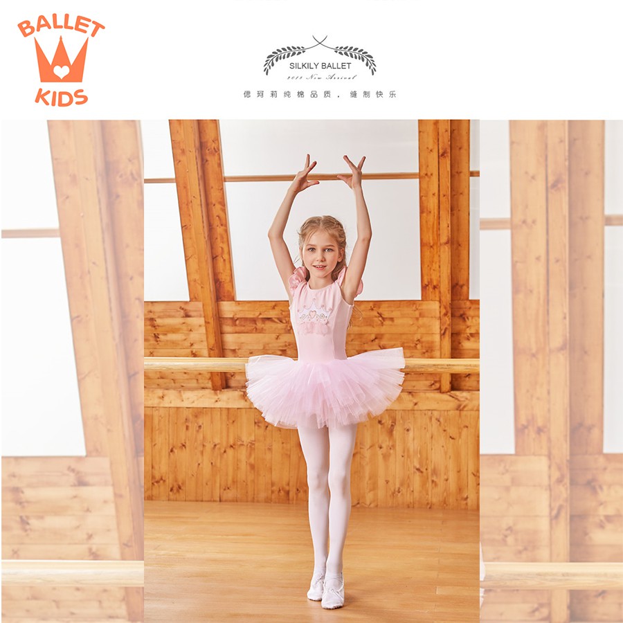 Váy múa ballet trẻ em BL091-Váy ballet thêu vương miện