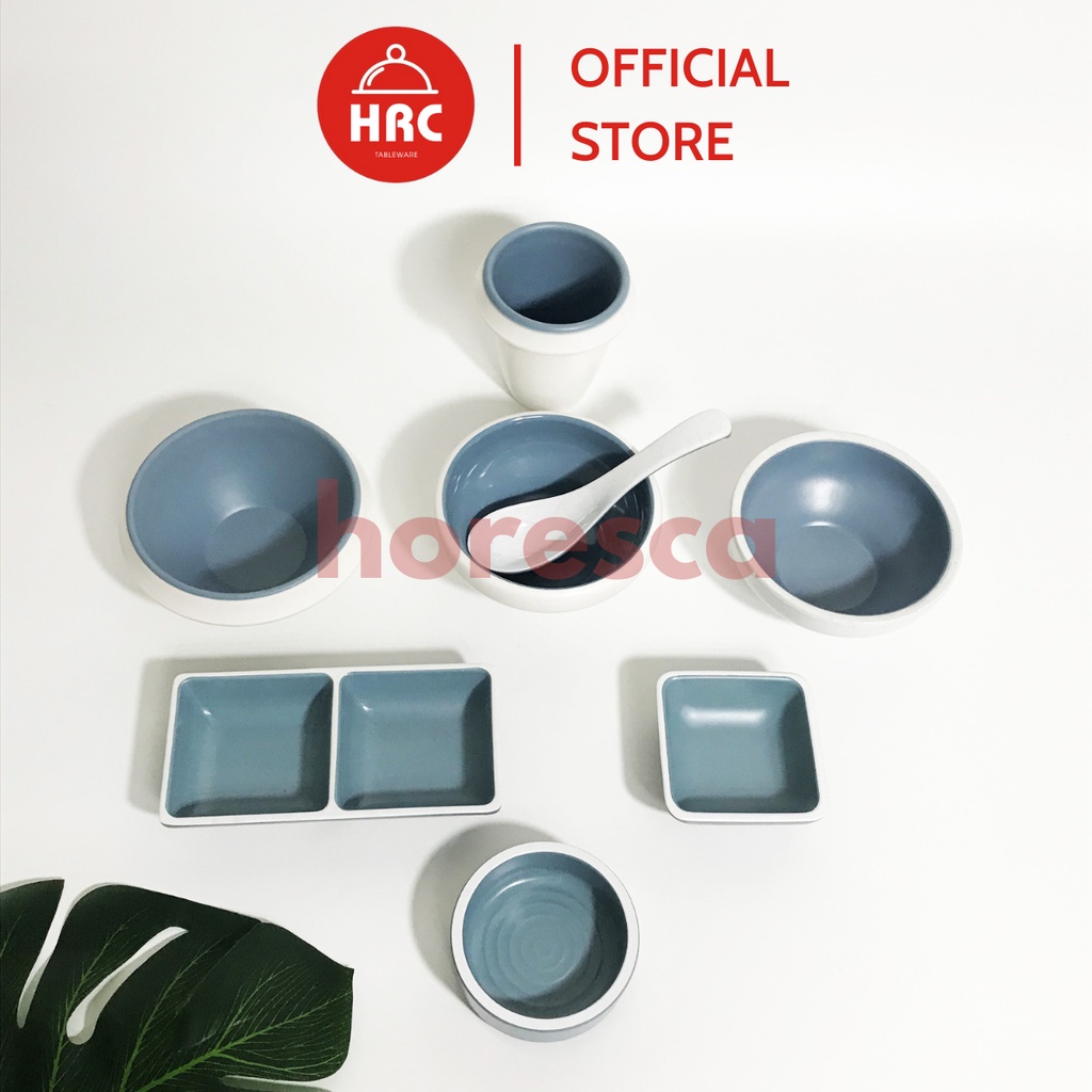 [LOẠI 1] Bộ Bát Đĩa Nhựa Phíp Melamine Giả Gốm Sứ Màu Xanh Dương [SANG TRỌNG] Phong Cách Châu Âu - Nhóm 2