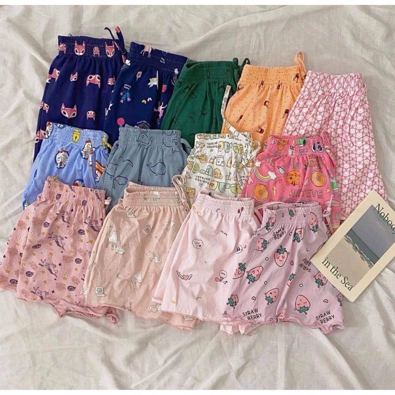 Quần short, Quần ngủ thái lan mặc nhà vải cotton mịn mát co giãn 4 chiều