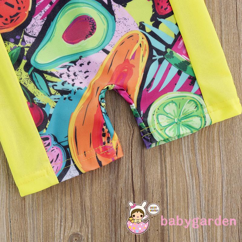 Bộ Đồ Bơi Liền Thân Tay Ngắn In Hình Trái Cây Dành Cho Bé 6 Tháng 5 Tuổi