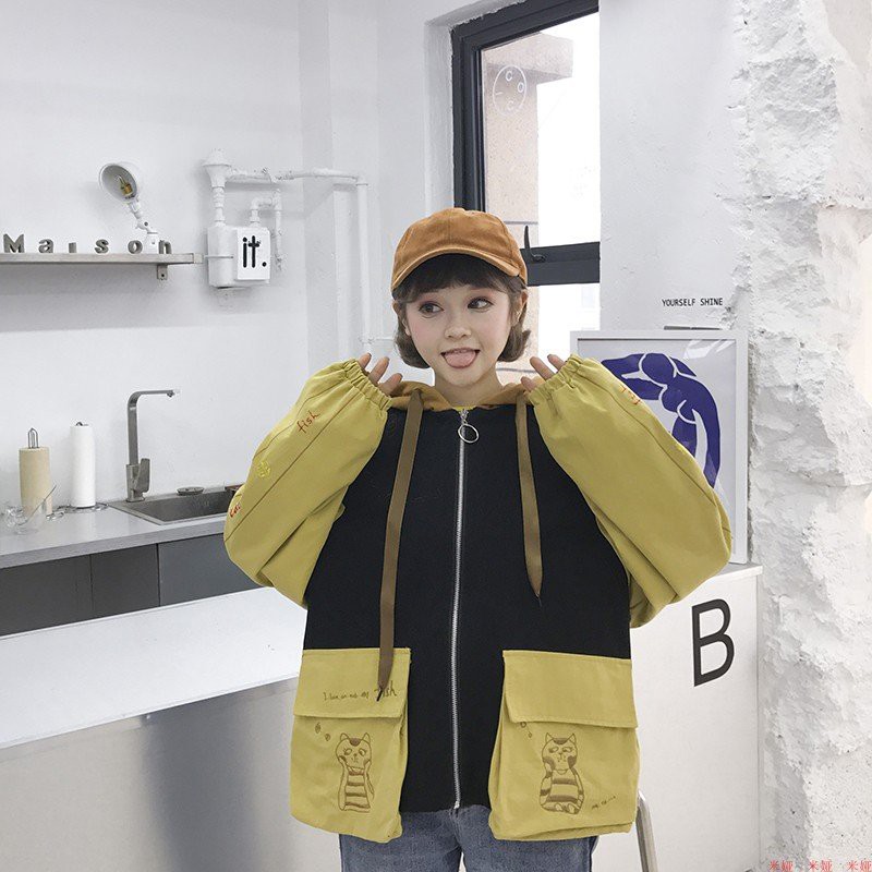 Áo khoác dù nữ 2 lớp form rộng phối nhiều màu cá tính, chất lượng cao TN09, Mua Ngay