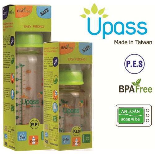 Bình sữa Upass P.P 120ml, 240ml