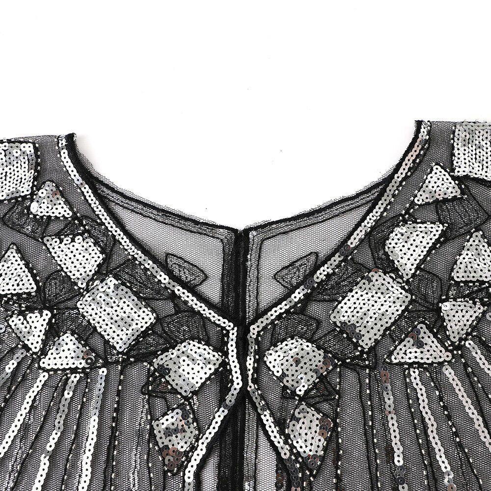 Phụ Kiện Khăn Choàng Đính Kim Sa Lấp Lánh Phong Cách 1920s