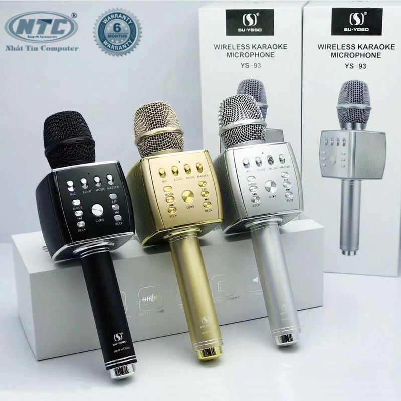 [ THANH LÝ GIÁ SỐC] Micro Bluetooth, Mic Hát Không Dây, Mic YS 93 Cao Cấp Mic Karaoke Bluetooth Tích Hợp LiveStream