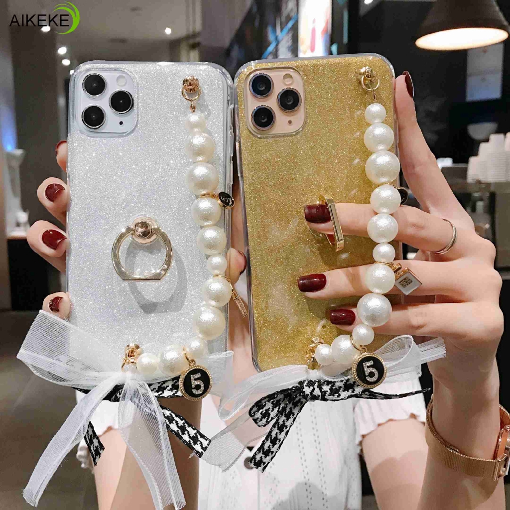 Meizu M5c M5s M1 Metal M6 Note M5 Note M3e Case Pearl Butterfly Bowknot Bracelet Holder Stand Ring Glitter Bling Luxury Soft TPU Case Cover