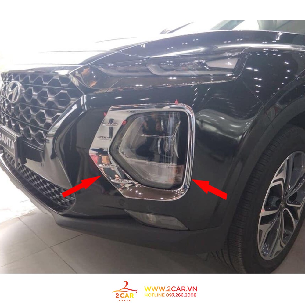 Ốp Viền Đèn Gầm trước, sau xe Hyundai Santafe 2019 mạ crom cao cấp