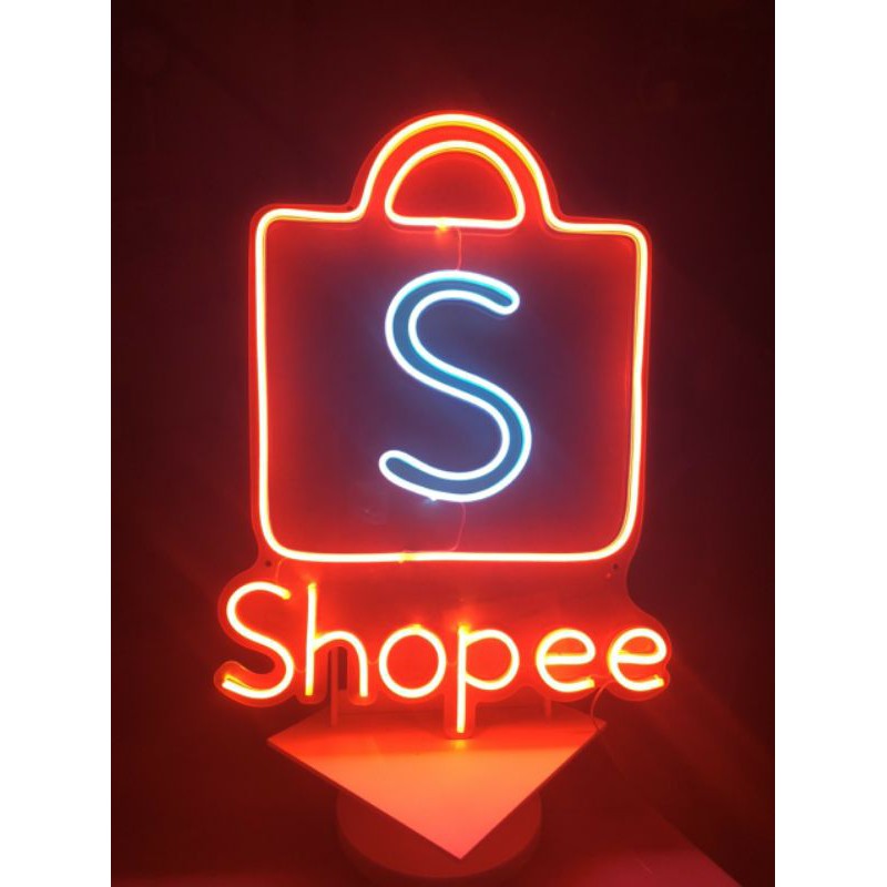 Đèn led neon trang trí hình biểu tượng SHOPEE - Đèn decor - Đèn ngủ ⭐  Nhận thiết kế theo yêu cầu khách hàng 😉😉😉