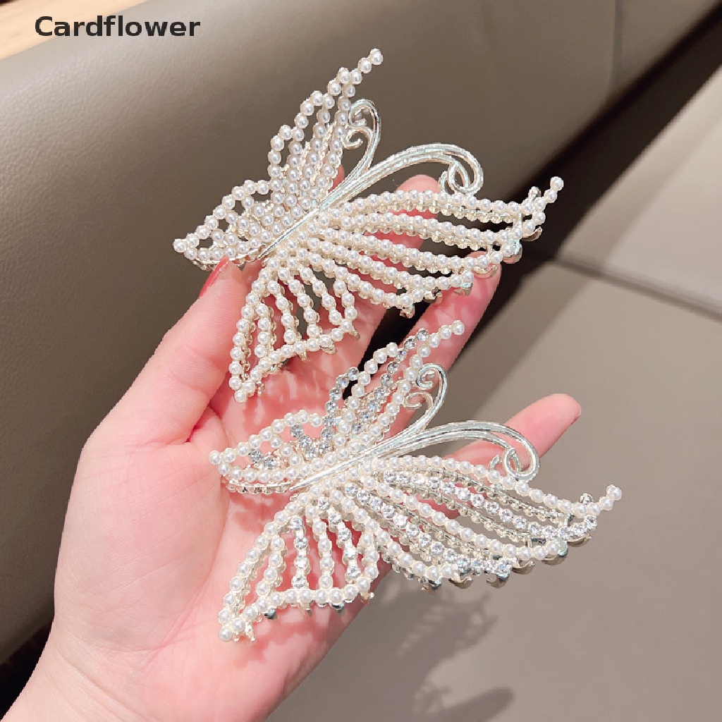 Kẹp Tóc Càng Cua Đính Đá Và Ngọc Trai Nhân Tạo Thanh Lịch Cho Nữ