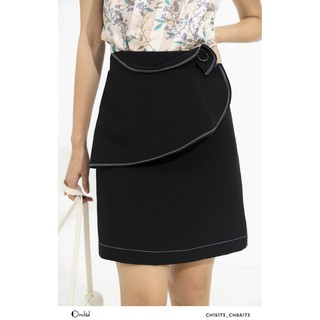Chân váy ngắn chữ a trơn đắp vạt che bụng trẻ trung, chất thoáng mát co dãn  - Orchid CH8A173