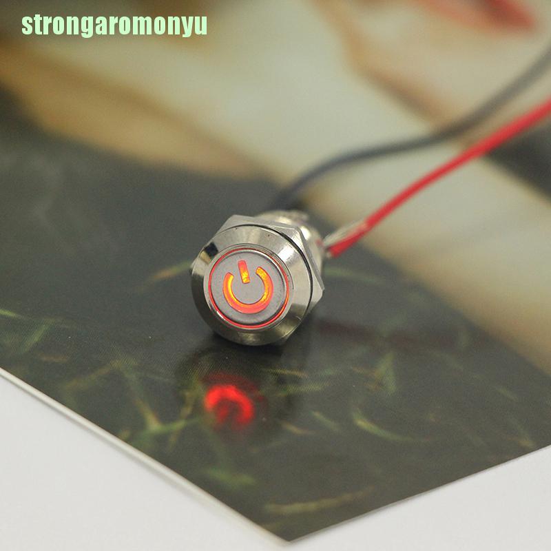 Nút bấm công tắc đèn LED 12mm 12v chất liệu kim loại chống thấm nước chuyên dụng