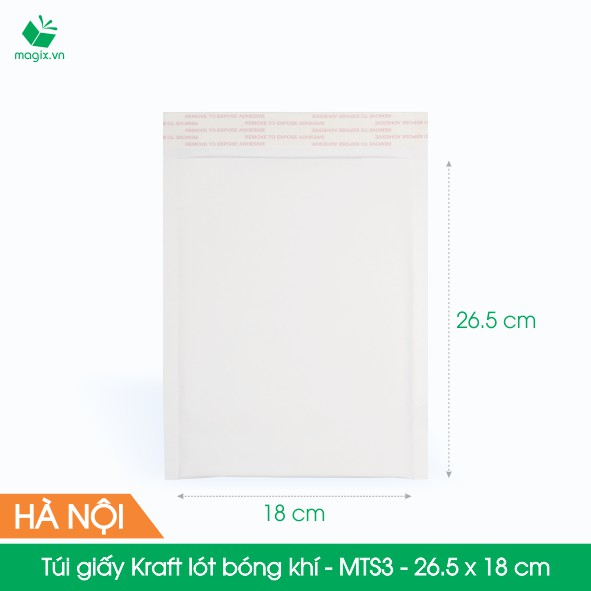 MTS3 - 26,5 x 18 cm - 20 Túi giấy Kraft bọc xốp hơi thay hộp carton