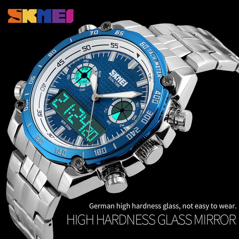 SKMEI 1204 sports style men's watch dual-screen backlit waterproof
