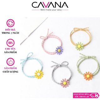 Thun buộc tóc, dây buộc tóc đính bông cúc đẹp nhiều màu t07 - cavana store