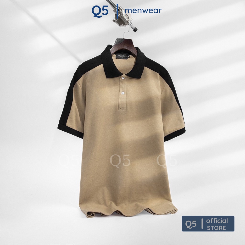 Áo polo nam phối cổ phong cách hàn, áo thun nam Q5 chất CVC cá sấu mềm mại, thoáng mát