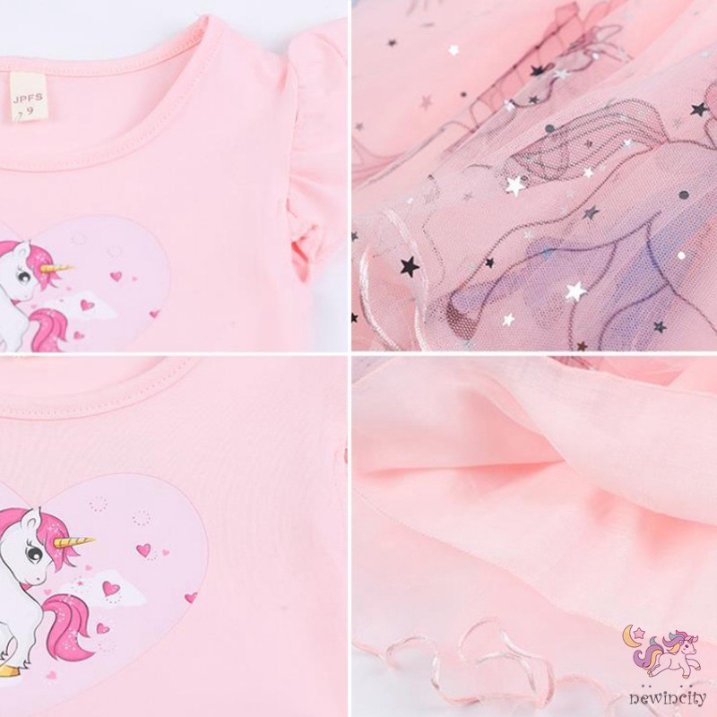 Đầm Tay Cánh Tiên In Họa Tiết Thời Trang Cho Bé Gái