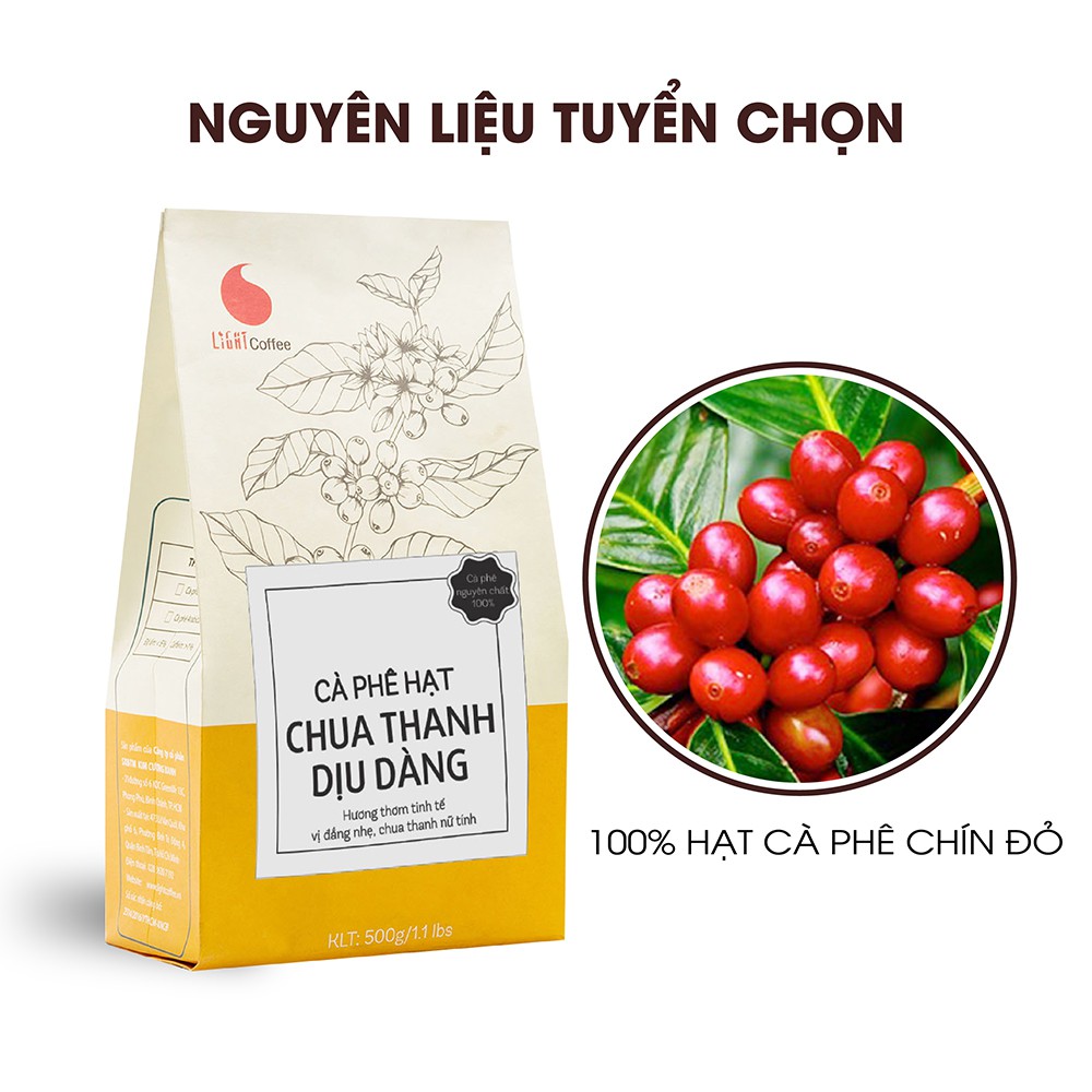 [Mã BMBAU50 giảm 7% đơn 99K] Cà phê hạt nguyên chất 100% - Chua thanh dịu dàng - Light Coffee Gói 500g