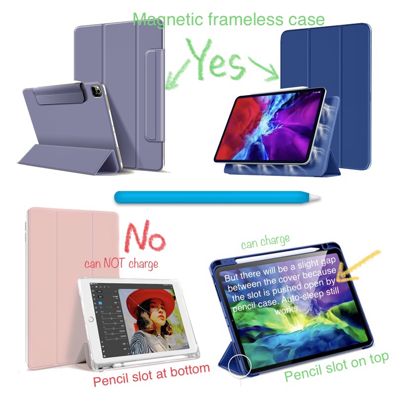 Vỏ Silicon Mềm Có Ngăn Đựng Bút Chì Cho Apple Pencil Thế Hệ Thứ 2 Air 5/4 Pro 11/12.9 Mini 6