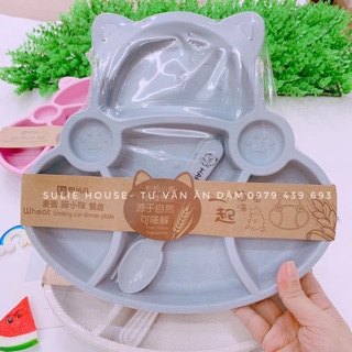 Khay ăn dặm lúa mạch hình mèo