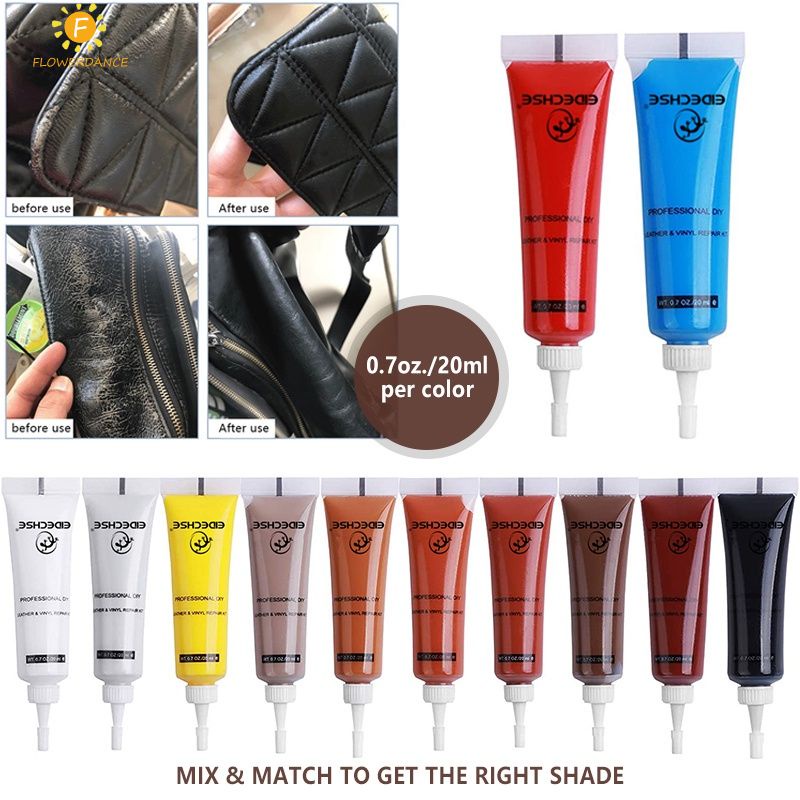 20ML Da Đại Lý Sửa Chữa Xe Ghế Sửa Chữa Keo Kem Da Màu Bổ Sung Dán để đầu Nâng Cấp sofa sửa chữa dán FLOWERDANCE